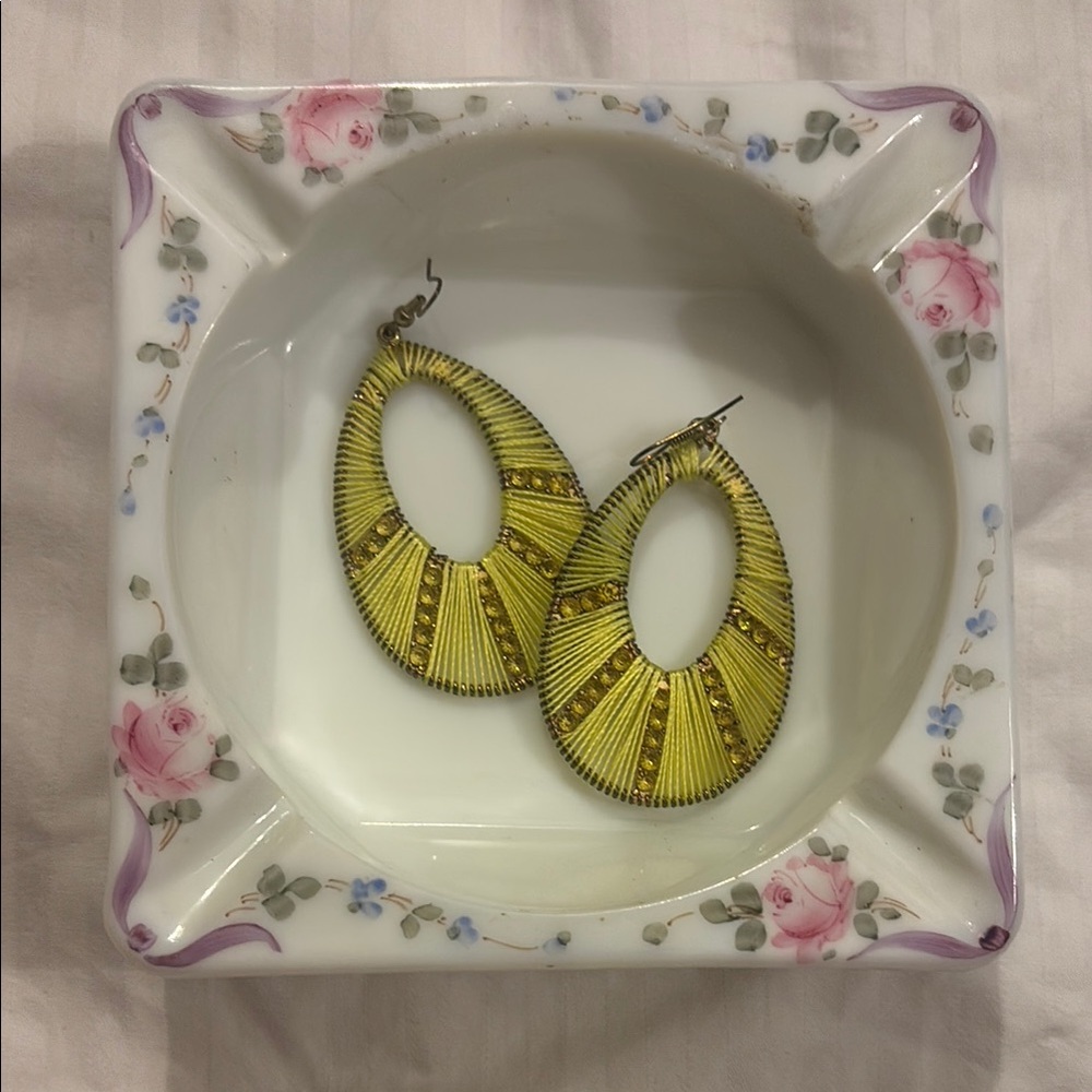 Vintage Yellow Hoop Earrings